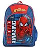 Spider Man School backpack with PVC embossed Front Pocket Blue - 18 inches