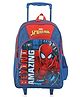 Spider Man Trolley School backpack with PVC embossed Front Pocket Blue - 18 inches