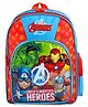 Avengers School backpack with PVC embossed Front Pocket Red and Sky Blue - 14 inches