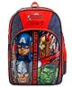 Avengers School backpack with PVC embossed Front Pocket Black and Red - 16 inches