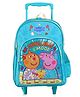 Peppa Pig Trolley School backpack with PVC embossed Front Pocket Blue - 16 inches
