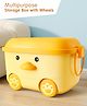 Medium Sized Duck Themed Storage Box With Wheel- Yellow