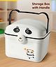 Storage Box with Panda Print & Easy Carry Handle - White
