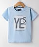 Noddy Knitted Half Sleeves Typography Printed Tee - Light Blue