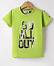 Noddy Knitted Half Sleeves Typography Printed Tee - Green