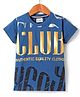 Noddy Knitted Half Sleeves Club Text Printed Tee - Air Force Blue