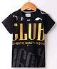Noddy Knitted Half Sleeves Club Text Printed Tee - Black