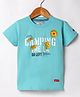 Noddy Knitted Half Sleeves Camping The LA Text Printed Tee - Light Blue
