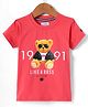 Noddy Knitted Half Sleeves Like A Boss Text Printed Tee - Tomato Red