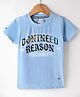 Noddy Knitted Half Sleeves Typography Printed Tee - Light Blue