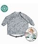 BiBaDo Stain & Water Proof Long Sleeve Coverall Shirt Weaning Bib Dino Roar Print- Grey - For Infants