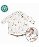 BiBaDo Stain & Water Proof Long Sleeve Coverall Shirt Weaning Bib Serengeti Spaghetti Print- White - For Infants