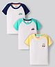 Bonfino 100% Cotton Knit Raglan Half Sleeves Color Block T-Shirts Pack Of 3 - Yellow & White