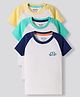 Bonfino 100% Cotton Knit Raglan Half Sleeves Color Block T-Shirts Pack Of 3 - Yellow & White