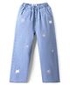 Mark & Mia Denim  Full Length Flared Jeans With Bow Print - Light Blue