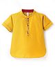 Babyhug Cotton Woven Half Sleeves Floral Embroidered Kurta - Mustard