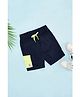 Pantaloons Junior Cotton The Game Is On Text Printed Shorts - Navy Blue
