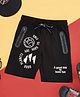 Pantaloons Junior Cotton Typographic Printed Shorts - Black
