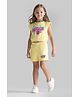 Primo Gino Cotton Text Printed Half Sleeves  Waist Length T-Shirt & Shorts Set -LIght  Yellow
