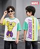 Pine Kids Marvel Terry Knit Half Sleeves Oversized And Drop Shoulder T-Shirt With Front And Back Hulk Graphics - White