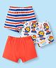 Babyhug 100% Cotton Knit Trunks with Stripes & Lion Print Pack of 3 -  White & Red
