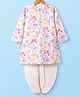 Babyhug Cotton Woven Full Sleeves Kurta Dhoti Set With Floral Print - White
