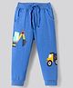 Bonfino 100% Cotton Knit Full Length Jogger With Vehicle Print - Blue