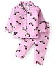 Enfance Core Cotton Woven Full Sleeves Motor Cycle Printed  Coordinating Night Suit Set - Lavender