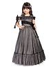 Betty By Tiny Kingdom Cold Shoulder Sleeves Flower & Bow Applique Detailed Gown - Grey