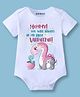 KNITROOT Valentines Day Theme Half Sleeves Mommy You Will Always Be My First Valentine Text Printed Onesie - White