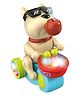 Azhari Puppy Musician Dog Drummer with Smoke Feature Musical Walking Flashing Light Beating Drum Toy for kids Color & Design May Vary