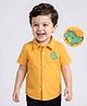 Mark & Mia Cotton Woven Half Sleeves Dino Printed Shirt - Mustard
