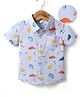 Mark & Mia Cotton Woven Half Sleeves Shirt With Sea Life Print - Blue