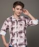 MASHUP Full Sleeves Checked Shirt - Brown
