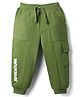 Babyhug Cotton Looper Knit Full Length Cut & Sew Lounge Pant with Text Print - Green