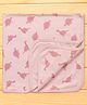 Pink Rabbit Interlock Knit Towel & Wrapper with Dino Print L 80 x B 80 cm - Pink