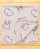Pink Rabbit Interlock Knit Towel &  Wrapper with Animal Print L 81 x B 81 cm - Grey