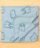 Pink Rabbit Interlock Knit Towel &  Wrapper with Animal Print L 81 x B 81 cm - Light Blue