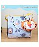 Rosada Blue Lion Multipurpose Trendy Tote Hand Sling Bag | Lunch Tiffin Bag | Waterproof Stylish Bag for Outing Activity Picnic Travel for Kids Boy Girl Mom and Baby with Toy Hanging  Small (20x20 Cm)