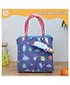 Rosada Space Multipurpose Trendy Tote Hand Sling Bag | Lunch Tiffin Bag | Waterproof Stylish Bag for Outing Activity Picnic Travel for Kids Boy Girl  and Baby with Toy Hanging  Small (20x20 Cm)