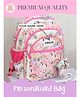 Rosada princess DIY Personalised Kids School Backpack with Alphabet Name Sticker Kit & Plush Keychain  Waterproof Bag for Boys & Girls |Sky Blue (Height-15inches)