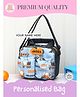 Rosada Blue Truck DIY Personalised Insulated Tiffin Bag for Kids | Water Resistant Lunch Bag with Alphabet Name Kit, Sling Strap & Thermal Inner  Onesize