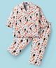 Enfance Core Cotton Woven Full Sleeves Fruits Printed Coordinating Night Suit Set - Orange