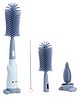 COZY VIBES  Baby Bottle Brush, 4 in 1 Bottle Cleaning Brush, Baby Feeding Nipple Mini Cleaning Cleaner, Silicone Bottle Brush for Cleaning Water Bottles Baby Bottles Glass Cup Thermoses- PACK OF 1- COLOR MAY VARY