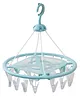 COZY VIBES Round Shape Plastic Laundry, ,Cloth Drying Stand Hanger with 20 Clips/pegs, Round Shape Cloth Hanger- PACK OF 1- COLOR MAY VARY