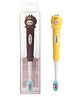 COZY VIBES Premium Quality Oem Customized Soft Kids Toothbrush Cartoon Cute Small Head Baby Cartoon Crown Monkey Toothbrush- PACK OF 1- COLOR MAY VARY