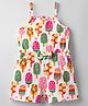 Babyhug Cotton Knit Sleeveless Jumpsuit With Ice Cream Print - White