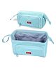 Storite Canvas Large Capacity Pencil Box for Girls & Boys, Pen & Pencil Pouches, Aesthetic Stationery Pouch for School Kids College Students, Cute Stationary King (Light Blue)