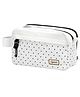 Storite Large Capacity Zipper Polyester Pencil Pouch Case for School Office College, Big Capacity 3 Compartments Pencil Bag Holder Adults Teen Boys Girls, Travel Cosmetics Storage (White)