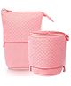 Storite Canvas Standing Pencil Case Cute Pencil Pouch For Girls&Boys - Korean Boba Pop Up Stationery Makeup Cosmetic Organizer,Pen Pencil Pouche For Stationary Boys Kids Women School Students (Pink)